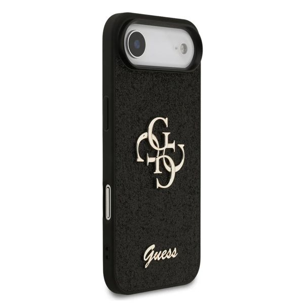Guess 4G Metal Logo Glitter Backcover Apple iPhone Air - Zwart