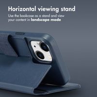 Accezz 2-in-1 Leather Bookcase with MagSafe Apple iPhone 14 - Nightfall Blue