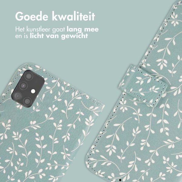 imoshion Design Bookcase Samsung Galaxy A51 - Smoke Green Flowers