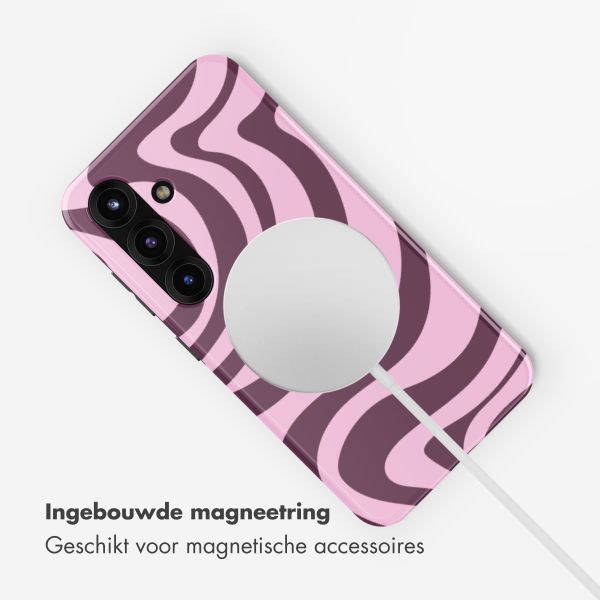 Selencia Vivid Backcover met MagSafe Samsung Galaxy S25 - Wavy Swirl Pink Plum