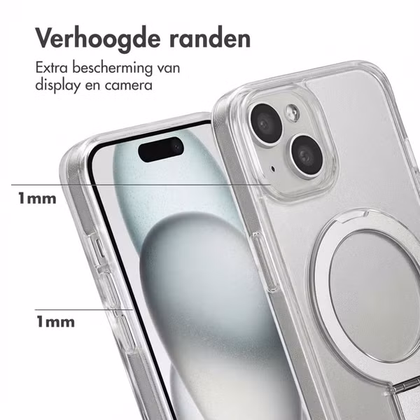 Accezz Ring Stand Backcover met MagSafe Apple iPhone 15 - Transparant
