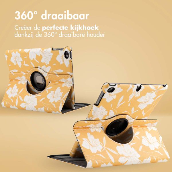 imoshion 360° Draaibare Design Bookcase Apple iPad 6 (2018) 9.7 inch / iPad 5 (2017) 9.7 inch - Yellow Flowers