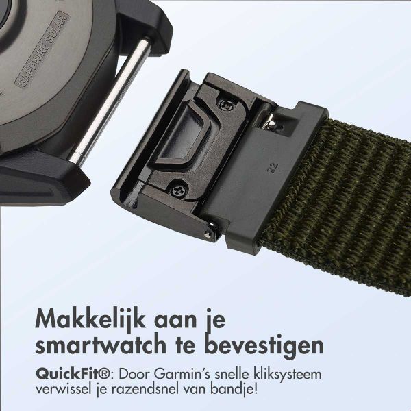 imoshion QuickFit® Nylon bandje Garmin Watch | 22 mm aansluiting - Groen