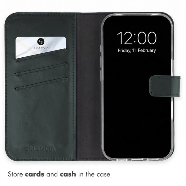 Selencia Genuine Leather Book Case Apple iPhone 18 Pro / 17 Pro - Green