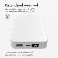Accezz Powerbank 10.000 mAh met geïntegreerde kabels - Quick Charge en Power Delivery - Wit