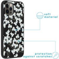 imoshion Design hoesje iPhone 12 (Pro) - Bloem - Wit / Zwart