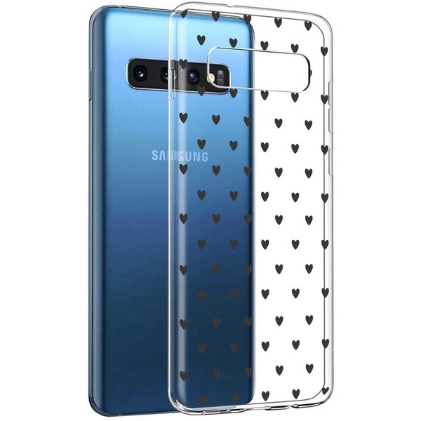 imoshion Design hoesje Samsung Galaxy S10 - Hartjes - Zwart