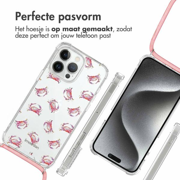 imoshion Design hoesje met koord Apple iPhone 15 Pro Max - Crab Watercolor