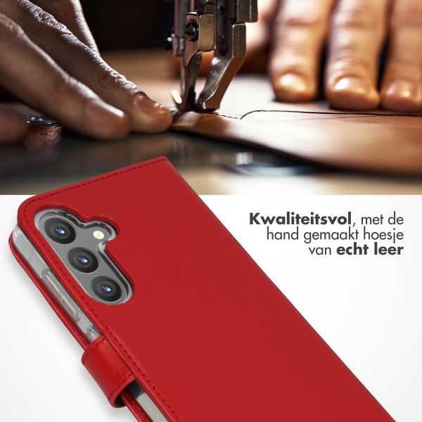 Selencia Echt Leren Bookcase Samsung Galaxy S24 - Rood