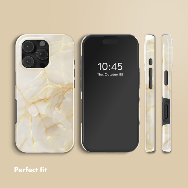 Selencia Vivid Back Cover Apple iPhone 16 Pro - Golden Beige Marble