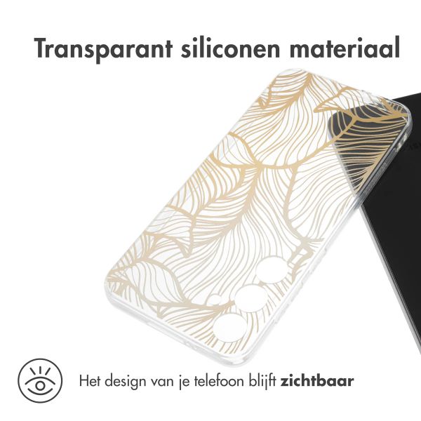 imoshion Design hoesje Samsung Galaxy S24 Plus - Golden Leaves Transparant