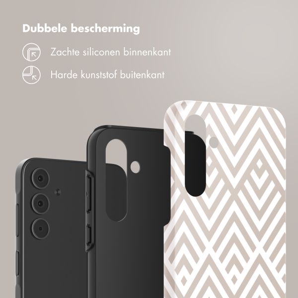 Selencia Vivid Tough Backcover Samsung Galaxy A55 - Beige Zigzag