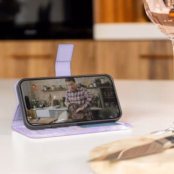 imoshion Design Bookcase Apple iPhone SE (2022 / 2020) / 8 / 7 / 6(s) - Purple Marble