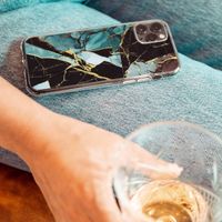 imoshion Design hoesje Apple iPhone 13 Pro Max - Marmer - Gebroken Blauw