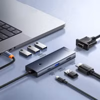 Baseus UltraJoy 7-in-1 USB-C Hub - 4K 60Hz - 100 Watt opladen - Docking station - Space Grey