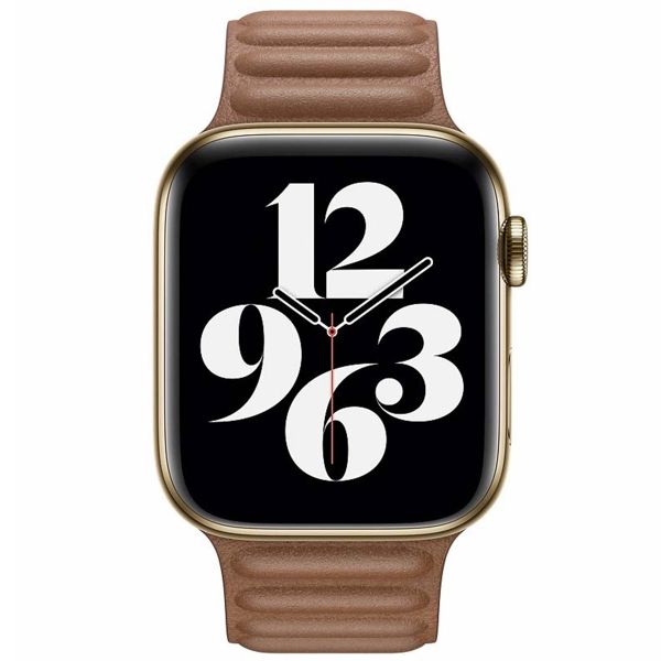 Apple Leather Link Apple Watch Series 1-10 / SE / Ultra (2) - 42/44/45/46/49 mm - Maat M/L - Saddle Brown