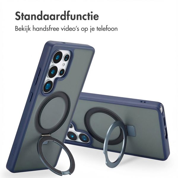Accezz Ring Stand Backcover met MagSafe Samsung Galaxy S25 Ultra - Blauw