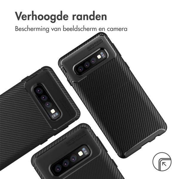 imoshion Carbon Softcase Backcover Samsung Galaxy S10 - Zwart