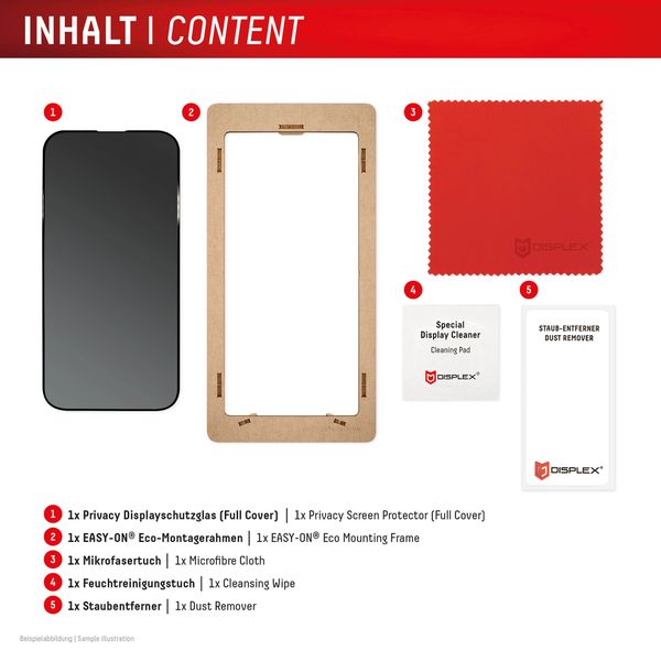 Displex Screenprotector Privacy Glass Full Cover Apple iPhone 16 Pro Max
