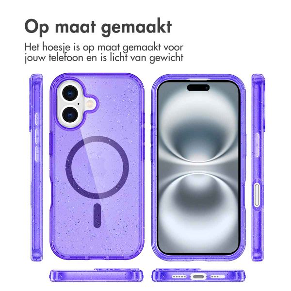 imoshion Sparkle Backcover met MagSafe Apple iPhone 16 - Glitter Paars