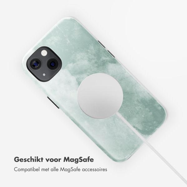 Selencia Vivid Backcover met MagSafe Apple iPhone 13 - Marble Grayed Jade
