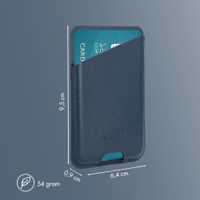 Accezz Magnetic Leather Card Holder - Compatible with Apple Find My - Nightfall Blue