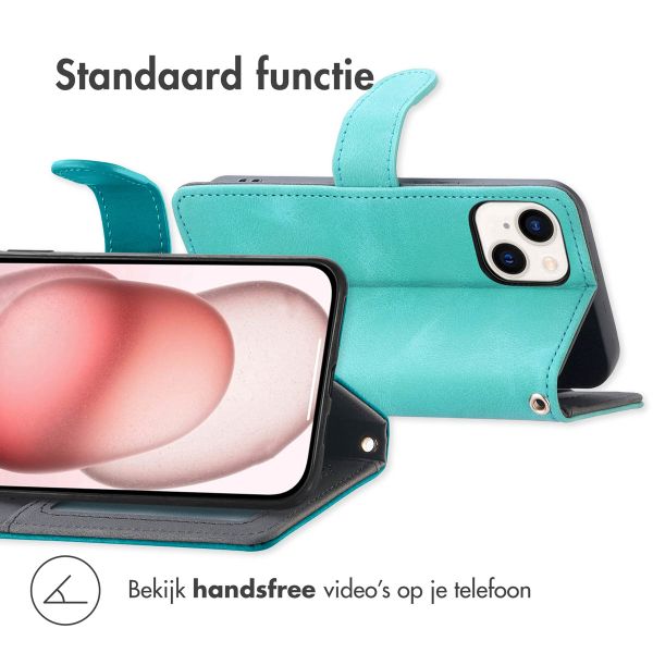 imoshion Bookcase met koord Apple iPhone 15 - Turquoise