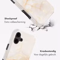 Selencia Vivid Backcover met MagSafe Apple iPhone 16 - Golden Beige Marble