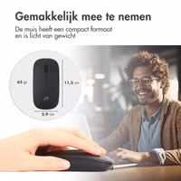 imoshion Draadloze muis - Oplaadbare computermuis + 2.4G USB-A adapter - Zwart