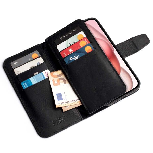 Wachikopa Multi Wallet Bookcase iPhone 15 - Black