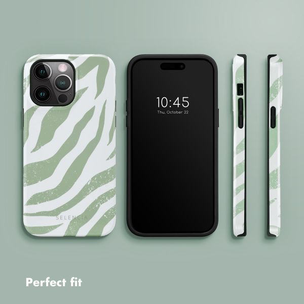 Selencia Vivid Back Cover Apple iPhone 14 Pro Max - Colourful Zebra Sage Green