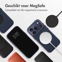 Accezz MagSafe Leather Backcover Apple iPhone 18 Pro / 17 Pro - Nightfall Blue