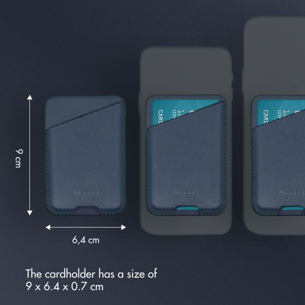 Accezz Leather Card Holder - Compatible with MagSafe and Qi2 - Nightfall Blue