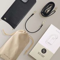 Selencia Nova Phone Case with Cord and Card Holder Apple iPhone 16 Pro Max - Black