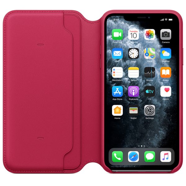 Apple Leather Folio Bookcase Apple iPhone 11 Pro Max - Raspberry