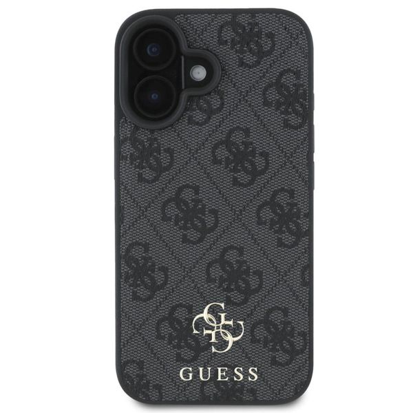 Guess 4G Metal Logo Backcover MagSafe iPhone 16 - Zwart