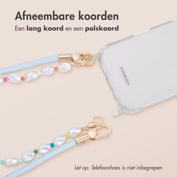 imoshion Gekleurde Telefoonkoorden set met Parels - Lichtblauw