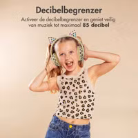 imoshion - Special Edition - Draadloze Kinderkoptelefoon LED Light Cat Ear - Met AUX kabel - Leopard