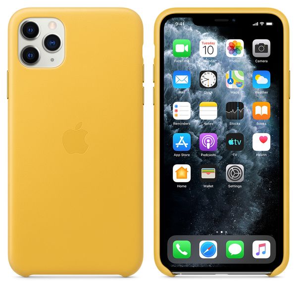 Apple Leather Backcover iPhone 11 Pro Max - Meyer Lemon