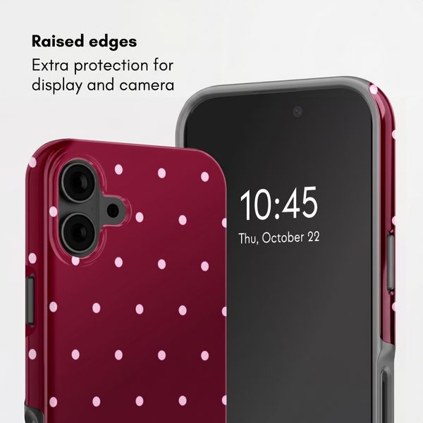 Selencia Vivid Back Cover Apple iPhone 16 - Happy Dots Burgundy
