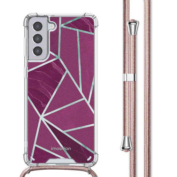 imoshion Design hoesje met koord Samsung Galaxy S21 - Bordeaux Graphic