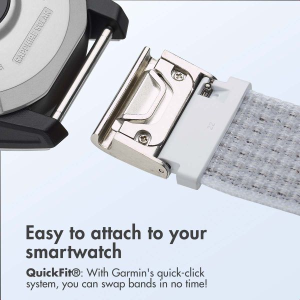imoshion QuickFit® Nylon Band - Garmin 22 mm Connector - Size L/XL - White