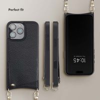 Selencia Nova Phone Case with Cord and Card Holder Apple iPhone 16 Pro Max - Black