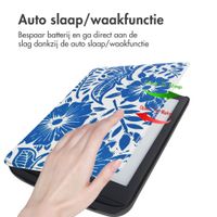 imoshion Design Slim Hard Case Sleepcover Pocketbook Touch Lux 5 / HD 3 / Basic Lux 4 / Vivlio Lux 5 - Flower Tile