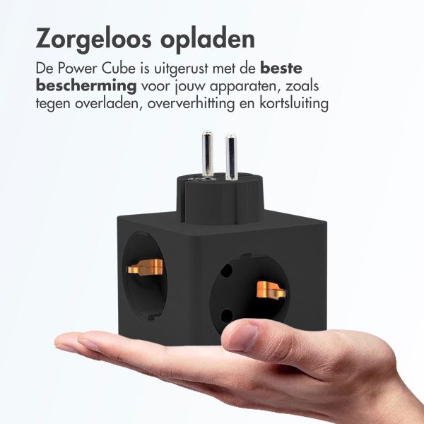 Accezz PowerCube | 6-in-1 - 1x USB-C + 2x USB-A + 3x stopcontact - 4000 watt - Zwart