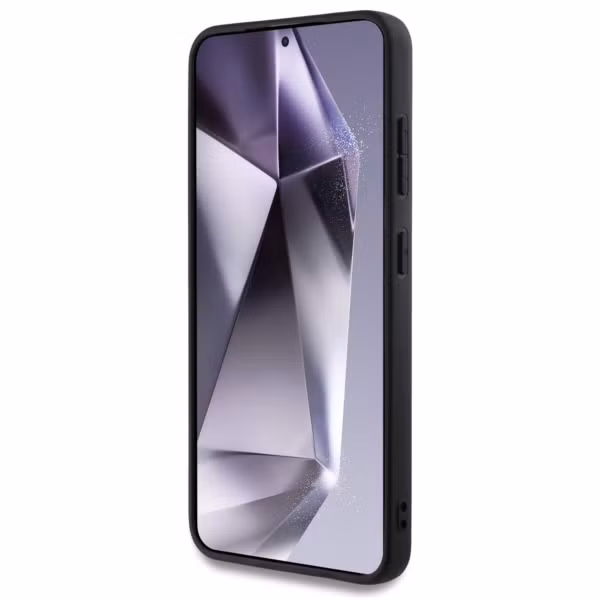 Guess 4G Metal Logo Saffiano Backcover Samsung Galaxy S25 Plus - Zwart