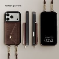 Selencia Sera Telefoonhoes met Koord en Envelop Pashouder Apple iPhone 17 Pro Max - Chocolate Brown