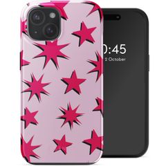 Selencia Vivid Backcover met MagSafe Apple iPhone 15 - Stars Rubine Red Light Pink