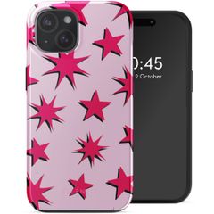 Selencia Vivid Backcover met MagSafe iPhone 15 - Stars Rubine Red Light Pink