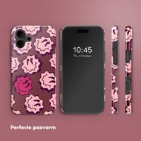 Selencia Vivid Backcover met MagSafe Apple iPhone 16 - Wavy Smiley Pink
